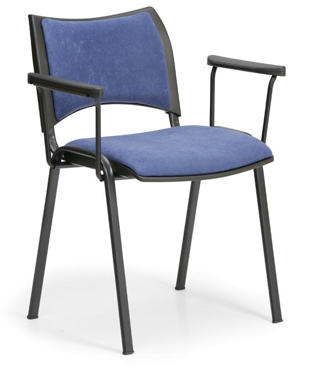 Židle čalouněná s područkami - modrá